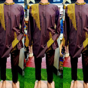 Embroidery top with trouser for men